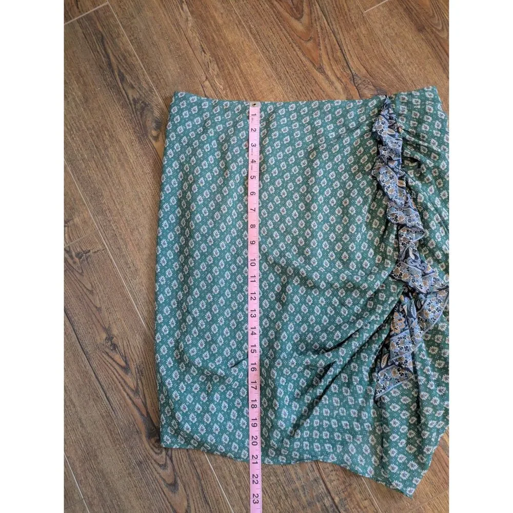 VERONICA BEARD WOMEN'S SPENCER SKIRT 100% SILK GEORGETTE WITH RUFFLED SIZE 12 - Picture 7 of 8